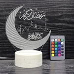 Mubarak Ramadan Led Diy -lamppu, Eid-koristeet Moon Star 3D Yövalo Puinen Pöytäkoristeet Mubarak-yhteensopiva Koti Ramadan Askartelu Koriste