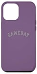 Coque pour iPhone 12 Pro Max Gameday Design de texte simple et minimaliste violet pour femme