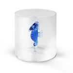 WD Lifestyle Verre De Eau Hippocampe Marin Bleu Verre Soufflé Access