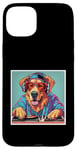 iPhone 15 Plus Golden Dog Music DJ Turntables Mixing Vinyl Records Graphic Case