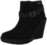 Pepe Jeans Bottes compensées Greenford pour Femme, Noir, 36 EU