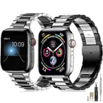 baklon Compatible avec Bracelet Apple Watch 42/44/45/49mm en Acier Inoxydable Metal pour Bracelet iWatch Series Ultra2/Ultra/SE2/SE/9 8 7 6 5 4 3 2 1 Dégradé Noir et Argent