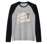 Film Director Lights Camera Christmas Raglan Baseball Tee