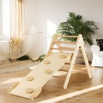 Goplus - Triangle d'escalade avec Toboggan Rampe Réversible Montessori Bois pour Tout-Petits 1An + Aire de Jeux pour Chambre d'enfant Charge