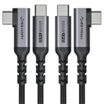 Câble Usb C Vers Usb C 3.1 Gen 2 [2M / 2Pcs], 100W Usb Type C Pd Câble De Charge Rapide Puce E-Mark Superspeed ¿¿10Gbps 90 Degré 4K Sortie Vidéo Du Moniteur Pour Google Pixel 4Xl, Galaxy S21[Q4104]