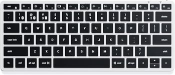 Clavier sans Fil Bluetooth Slim X1 Touches Lumineuses et Synchronisation Multi-Appareils pour Macbook Pro/Air M2/M1, iPad Pro/Air M2/M1, Mac Mini M2, iMac M1 (Argent, Anglais US QWERTY)