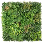 CHRISTOW Oasis Artificial Plant Living Wall Panels, Garden Fence Covering Decoration, Indoor Outdoor Decor, Waterproof UV Protected, 1m x 1m (Pack of 2: 1m x 50cm)