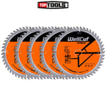 WellCut TCT Saw Blade 165mm x 48T x 20mm Bore For Dewalt DWS520,DCS520 Pack of 5