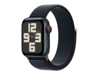 Apple Watch SE (GPS + Cellular) - 2. generasjon - 40 mm - midnattsaluminium - smartklokke med sportssløyfe - vevet nylon - midnatt - håndleddstørrelse: 130-200 mm - 32 GB - Wi-Fi, LTE, Bluetooth - 4G - 27.8 g