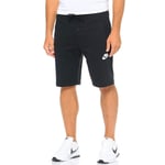 Nike Mens Fleece Sweat Shorts Black Cotton - Size Small