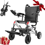 VOCIC V55 Fauteuil roulant electrique pliable ultra leger 21.5KG, 20KM fauteuil handicapés électrique,Petit chaise roulante électrique d'intérieur pour 136kg,Navigabilité des aéronefs| Garantie 5 ans