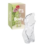 DOIY - Modern Decorative Vase - Female Body Shape Design - Made with Glass - Vase for Flowers - Decorative Vase - Transparent - 13x15x27cm