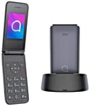 Brand New Alcatel 3082 4G Dark Grey Flip Folding Big Button Whatsapp Phone Mobil