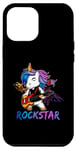 Coque pour iPhone 12 Pro Max Licorne Rock Star Guitare à bascule Musique Chanteur Rock Band