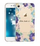 Coque Iphone 7 8 Fleur 15 Violet personnalisee Transparente