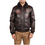 Blouson Redskins  Blouson en cuir homme  Ref 58621 Marron