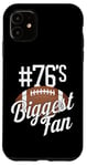 Coque pour iPhone 11 Number 76's Biggest Fan Mom Funny Woman Touchdown