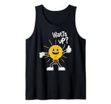 Funny Watt's Up Electric Bulb Character Pun on Watts Tank Top