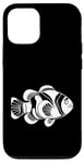 Coque pour iPhone 12/12 Pro Line Art Poisson & Ichtyologiste Faux Percula Poisson Clown