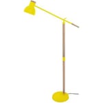 Lampadaires Tosel  lampadaire liseuse articulé bois naturel et jaune