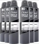 6 x Dove Men+Care 48H Anti-Perspirant Deodorant Invisible Dry 250ml