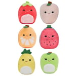 Squishville Squishmallows Mystery Mini Plush Fruit Squad, Six 2” Soft Minimallow Fruit Plush, Irresistibly soft Colourful Fruits, Mini Peach, Pineapple, and Watermelon Squishmallows