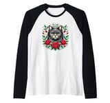 Roses Flowers York Chocolate Cat Raglan Baseball Tee