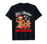 First Christmas As Big Brother Gingerbread Man Santa Big Bro T-Shirt