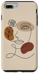 iPhone 7 Plus/8 Plus Boho Chic Rose And Woman Face Line Art Brown Beige Aesthetic Case