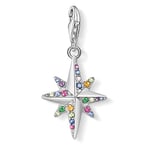 Thomas Sabo Women Charm Pendant Colourful Star Charm Club 925 Sterling Silver 1817-342-7