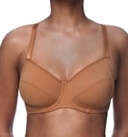 Nubian Skin Naked Bra Size 40E Side Support Fuller Bust Balcony Caramel NC10 New