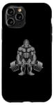 Coque pour iPhone 11 Pro Bigfoot Haltérophilie Drôle Fitness Gym Entraînement Homme