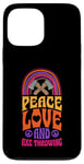 iPhone 13 Pro Max Peace Love And Axe Throwing Bohemian Rainbow Case