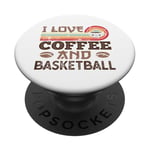 I love Coffee and Basketball Cute Kawaii PopSockets Adhesive PopGrip