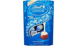 Lindt Lindor Milk and White Chocolate Truffles Box - Approx 16 balls, 200 g