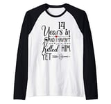 14th Wedding Anniversary Gift for Her 14 Years of Marriage Raglan Baseball Tee