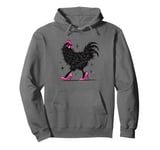 Quirky Chicken In Pink Heels Funny Farm Animal Pullover Hoodie