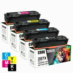 4 Toner Cartridge 207X fits for HP LaserJet Pro M283fdn M283fdw M283fdw WithChip