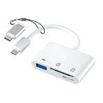 Adaptateur de type C TF CF SD Lecteur de carte mémoire OTG ampa er Compact Flash USB-C pour iPad Pro Huawei pour Macbook USB Type C Cardreader - Type Android TC white