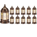 Tlily - Mini Ramadan Bougie Mubarak Lanterne led Eid Moon Star Lights Style Marocain Suspendue