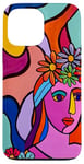 Coque pour iPhone 13 Pro Max Aura Florale Abstrait Portrait De Femme Avec Fleurs