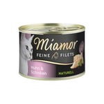 MIAMOR Filets Naturelle - Nourriture humide pour chats adultes avec morceaux de filet dans leur propre jus - Complément alimentaire faible en gras dans une boîte sans additifs artificiels - 12 x 156 g