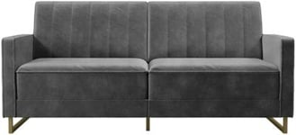 Alphason Novogratz Skylar Grey Velvet Sofa Bed - 2358479NUK