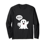 Funny Thumbs Down Ghost Screaming Boo Disapproval Long Sleeve T-Shirt