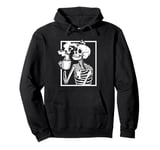 Halloween Skeleton Dead Inside Caffeinated Coffee Men Women Pullover Hoodie