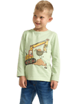 Lindex Kids' Digger Long Sleeve T-Shirt, Light Dusty Green