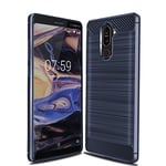 Cruzerlite Coque pour Nokia 7 Plus, Carbon Fiber Shock Absorption Slim Case pour Nokia 7 Plus (Blue)