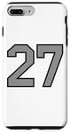 Coque pour iPhone 7 Plus/8 Plus Numéro #27 Sport Noir Argent Numéro