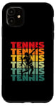 Coque pour iPhone 11 Silhouette de tennis rétro vintage joueur entraîneur sportif amateur