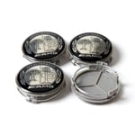 MB26 - 75MM 4-pack Centrumkåpor Mercedes Benz Silver one size